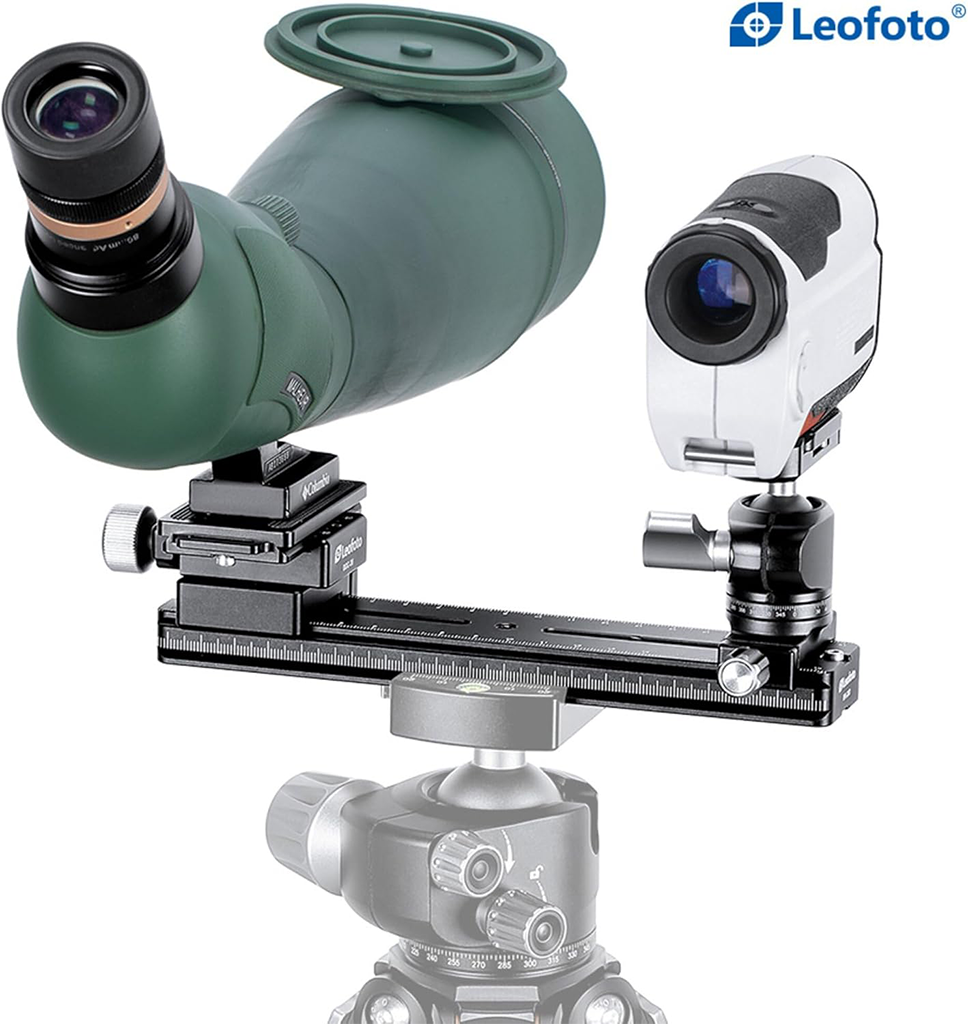 Leofoto Binocular Rangefinder Rail Kit - With Sliding 2nd mount 