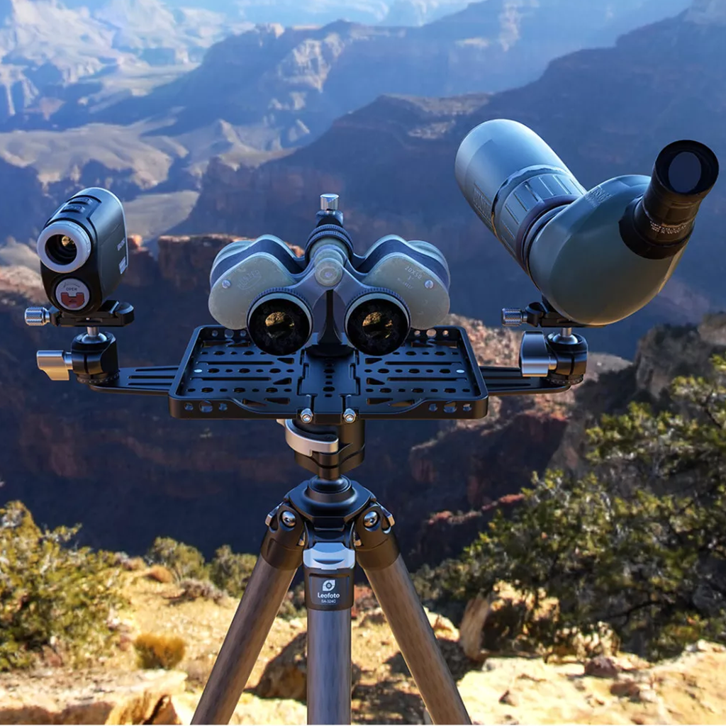 Leofoto Foldable Binocular Rangefinder Rail with ARCA Swiss Base